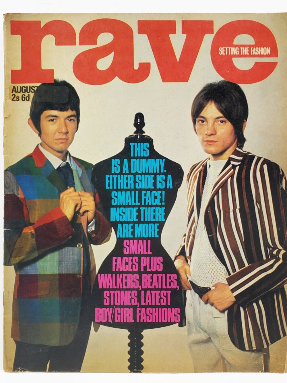 Rave Magazine Vintage Aug. 1966 Small Eyes Beatles Stones Burdon Mod Fashion 60s